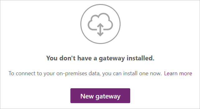 Skærmbillede, der viser den nye gateway-knap i Power Apps.