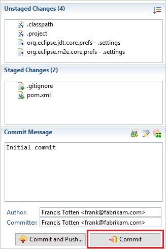 Committen Sie Ihren Code mit Git in Eclipse