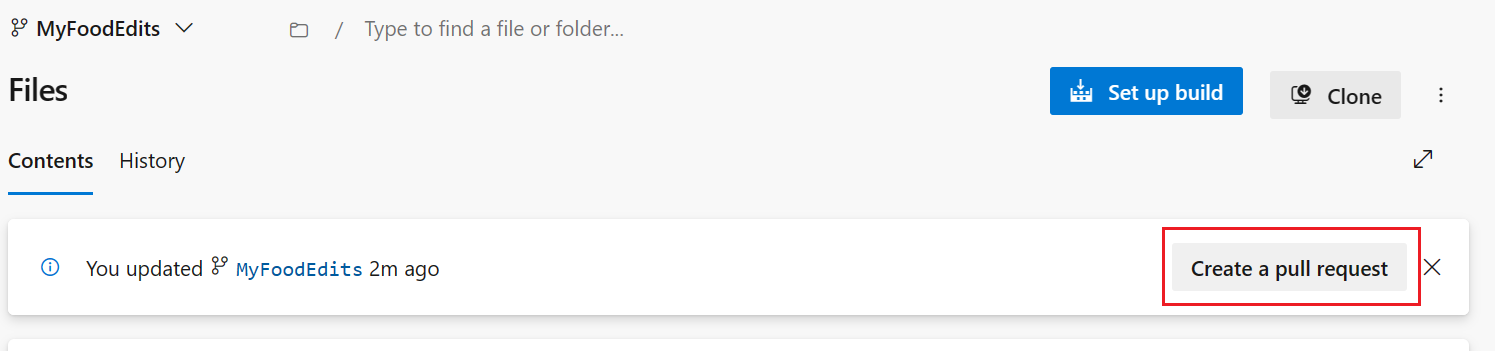 Screenshot der Benutzeroberfläche zum Erstellen einer Pullanforderung.