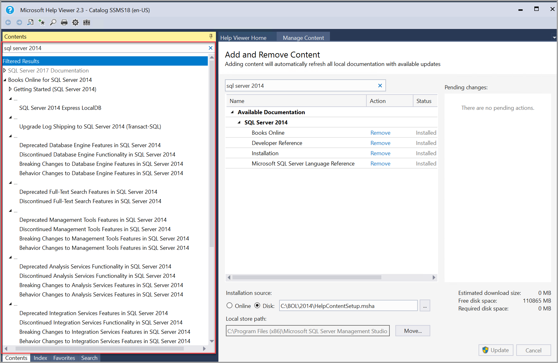 SQL Server 2014-Bücher automatisch aktualisiert