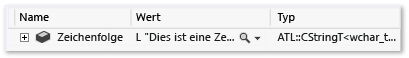 CStringT-Daten mit StringView-Visualisierung