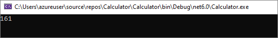 Screenshot eines Konsolenfensters mit den Ergebnissen ganzzahliger Mathematik.