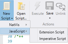 Screenshot des Skriptmenüs in WinDbg.
