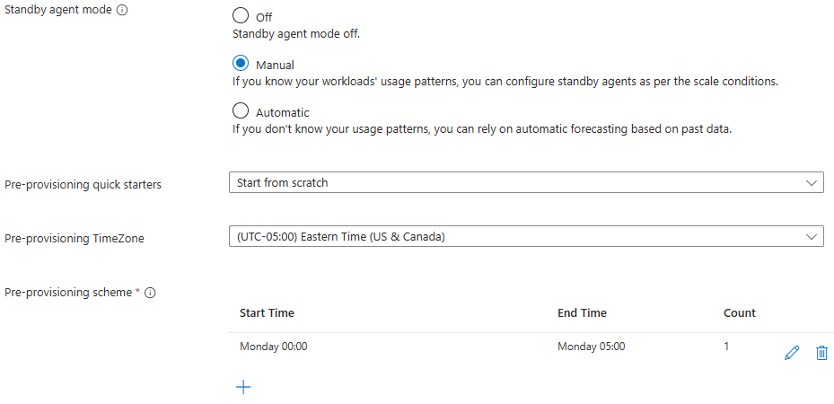 Screenshot that shows a manual scaling scheme.