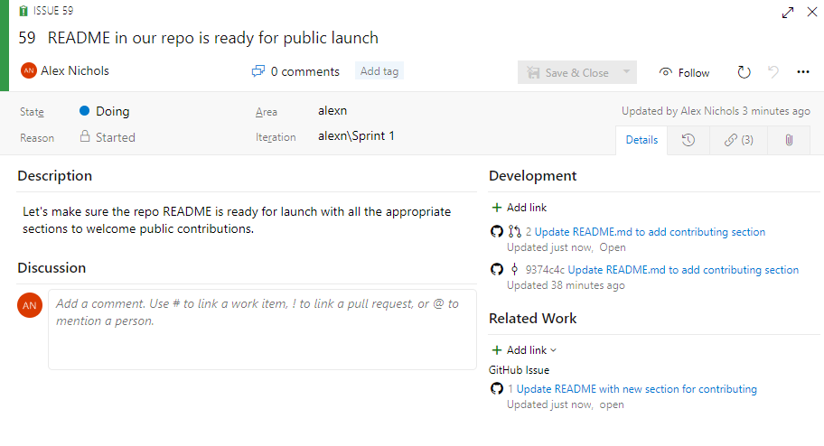 Link manually in Azure Boards with the GitHub issue URL.