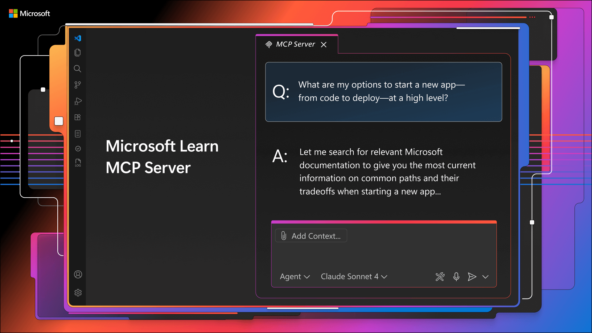 A GitHub Copilot chat interaction with the Microsoft Learn MCP Server