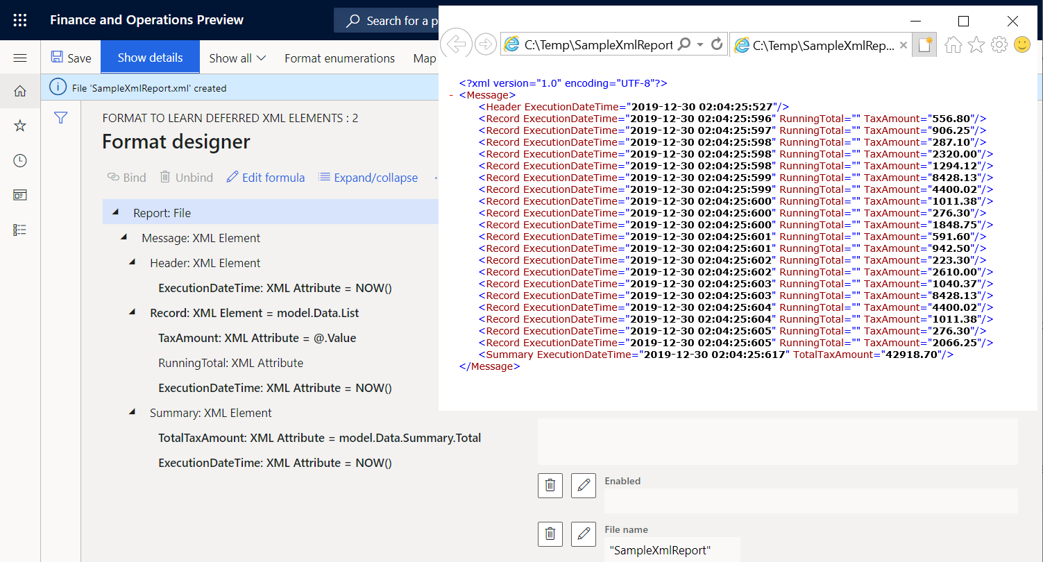 Screenshot of downloaded file of imported format.