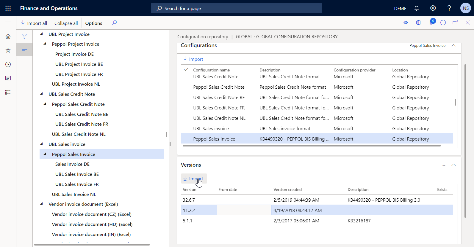 Screenshot of the Configuration repository page.