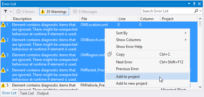 Screenshot of selecting rows.
