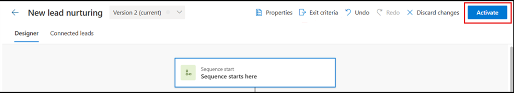 Screenshot of activating the edited sequence.