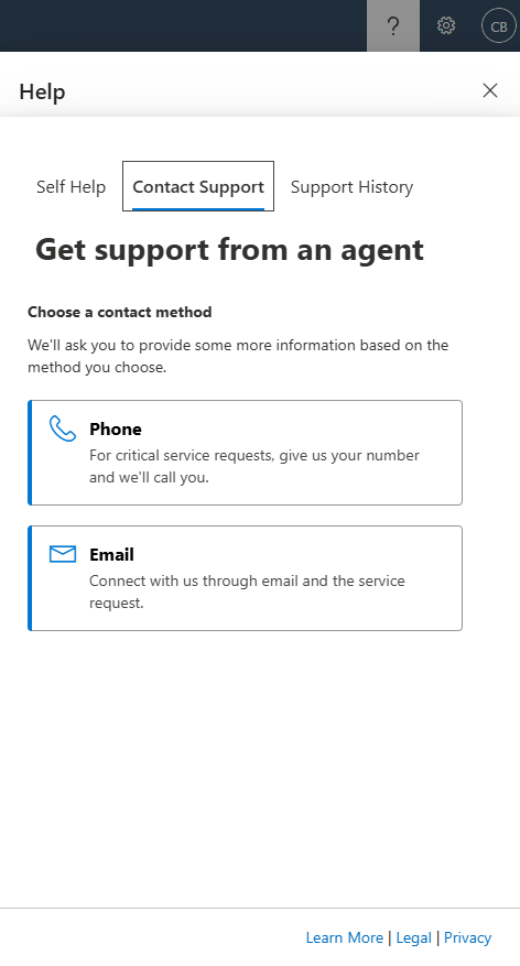 contact support form