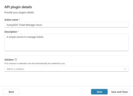 API plugin details.