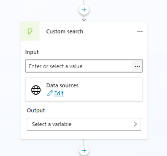 Screenshot of custom search node.