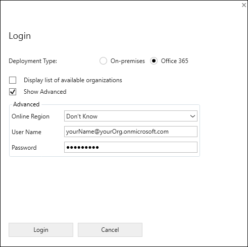 Logging in with the Plug-in registration tool.