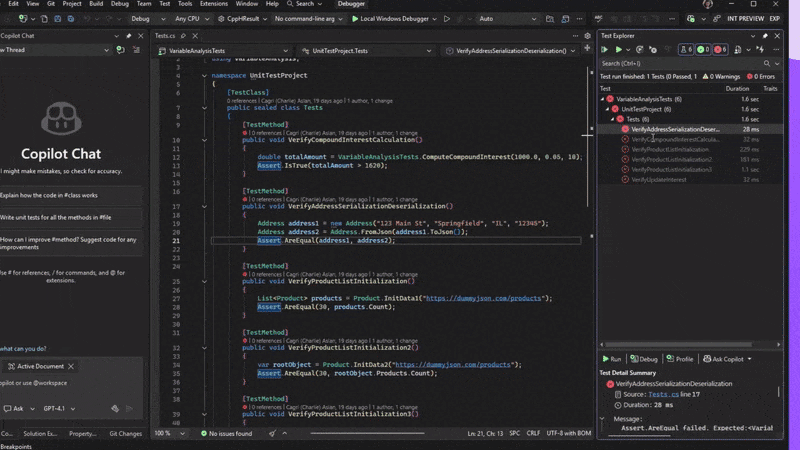 Video demonstration of the Debugger Agent automatically debugging and fixing a failing unit test through multiple iterations