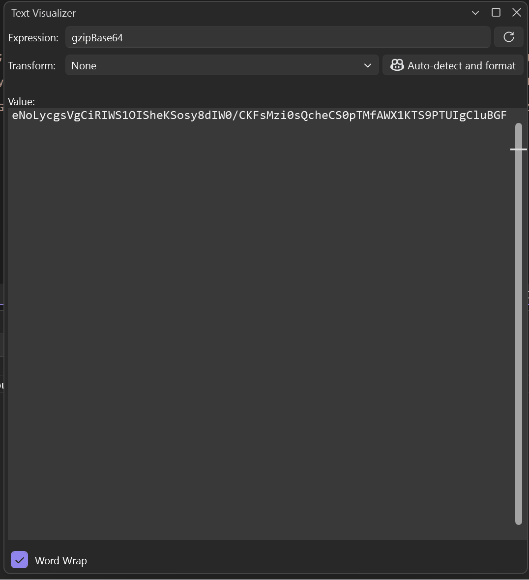 Gif showing text decoder in Text Visualizer
