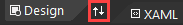 Screenshot that shows the swap panes button in the XAML Designer.