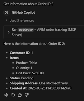 Screenshot des résultats de conversation dans Visual Studio Code.