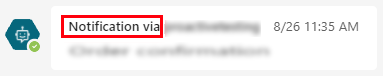 Le paramètre affiche Notification via le nom de l’agent.