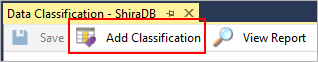 Capture d’écran montrant le menu supérieur avec l’option Ajouter une classification surlignée.