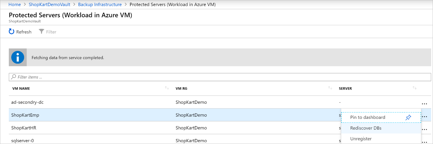 Individuazione dei database nel portale di Azure