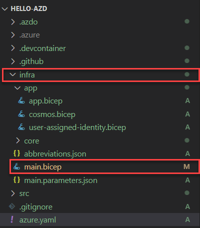 Screenshot che mostra la fase di provisioning di azd up.