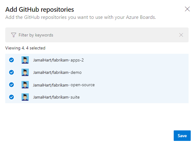 Screenshot che mostra i repository di GitHub.