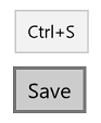 Screenshot di un pulsante Salva con un tooltip sopra che indica il supporto per l'acceleratore Ctrl+S.