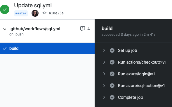 Logboek van uitgevoerde GitHub-acties