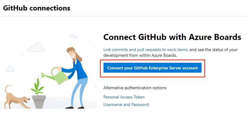 Scherm van de eerste keer dat u verbinding maakt met GitHub credentials.