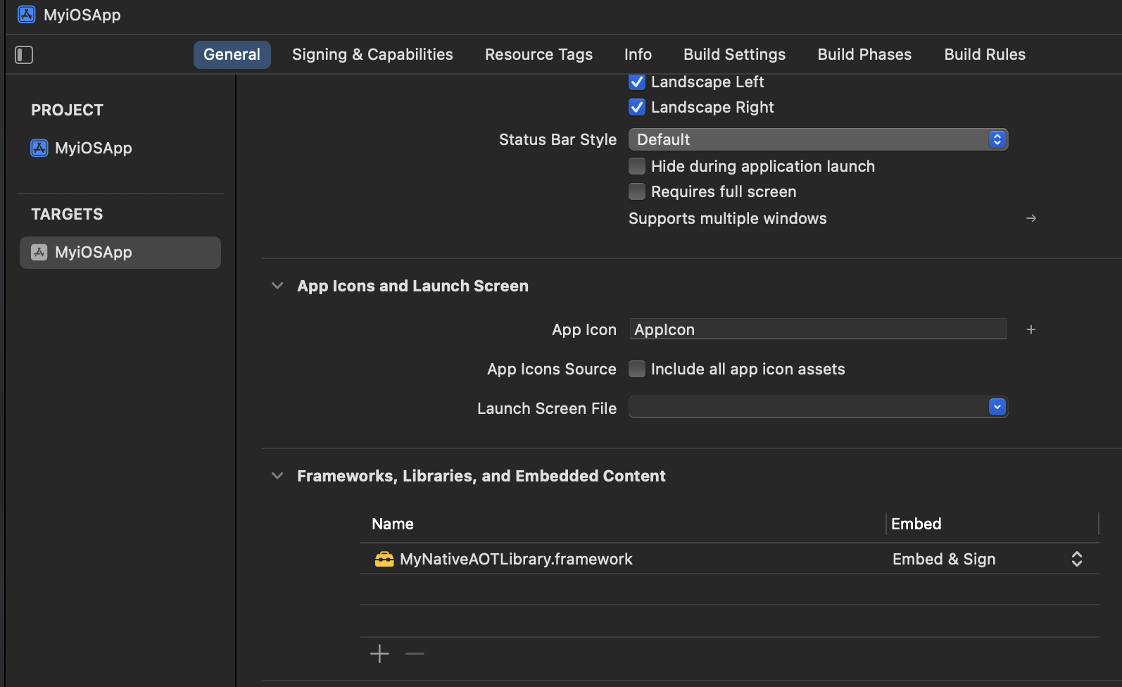 Referentie naar framework toevoegen in Xcode