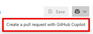 Captura de tela mostrando o menu suspenso do GitHub selecionado e a opção para iniciar uma solicitação de pull no GitHub.