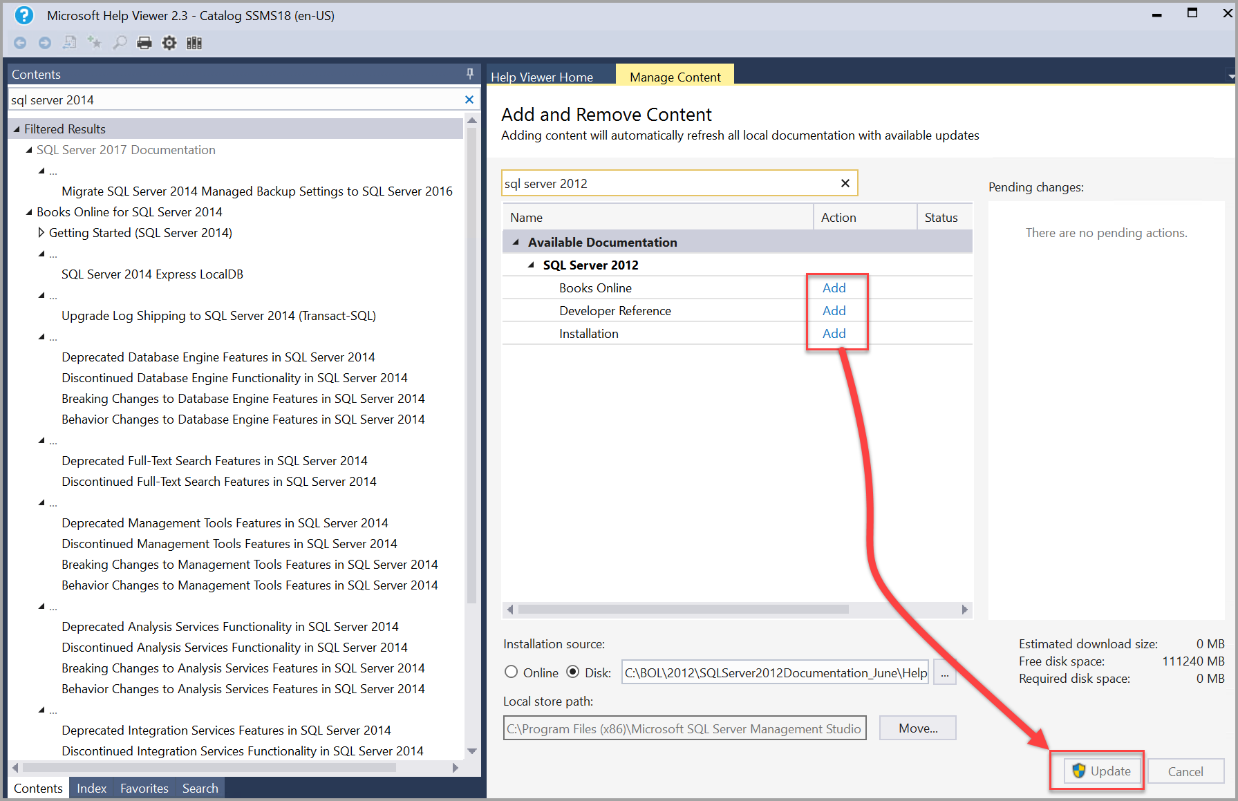 Manuais do SQL Server 2012 são adicionados e atualizados no Help Viewer