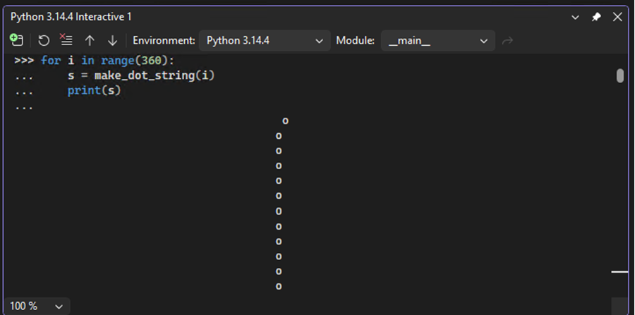 Captura de tela que mostra como colar várias linhas de código na Janela Interativa no Visual Studio.