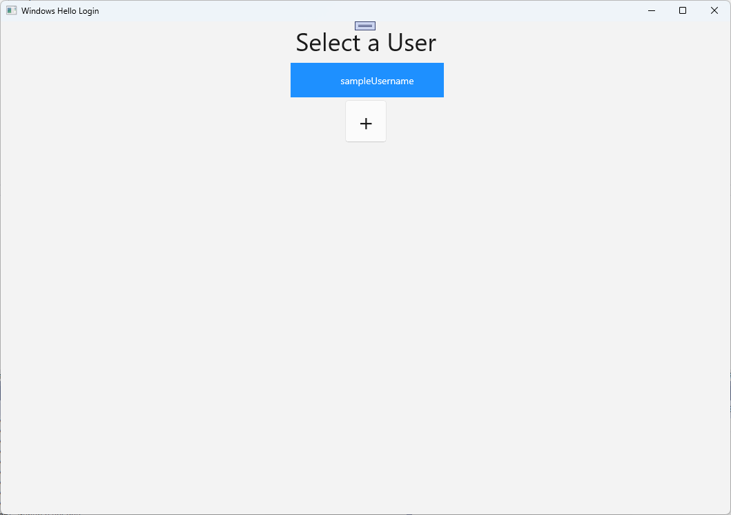 En skärmbild av Windows Hello: lista över användare att välja